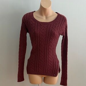 American Eagle Outfitters Maroon Cable Knit Sweater Size XSP